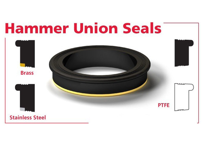 80 Duro Nitrile Hammer Union Seal Ring With Brass / Stainless Steel Ring