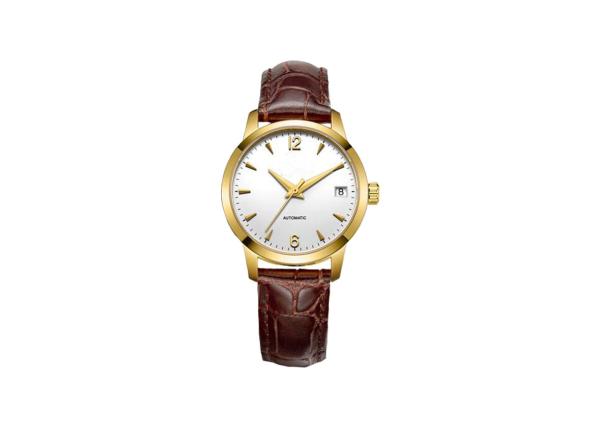 Buy cheap IP Gold Stainless Steel Automatic Watch With Transparent Back Screw SS Crown from wholesalers
