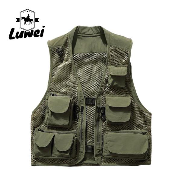 Buy cheap Hot Sale Outdoor Men's Photography Vest Camouflage Utility Mesh Vest Multi-pocket Fishing Men Leisure Mesh Vest from wholesalers