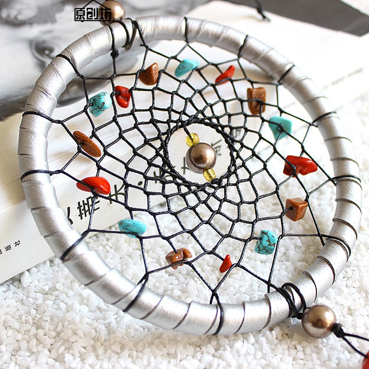 Beautiful Dream Catcher hand-woven Dreamcatcher with white feathers for home wall decorations