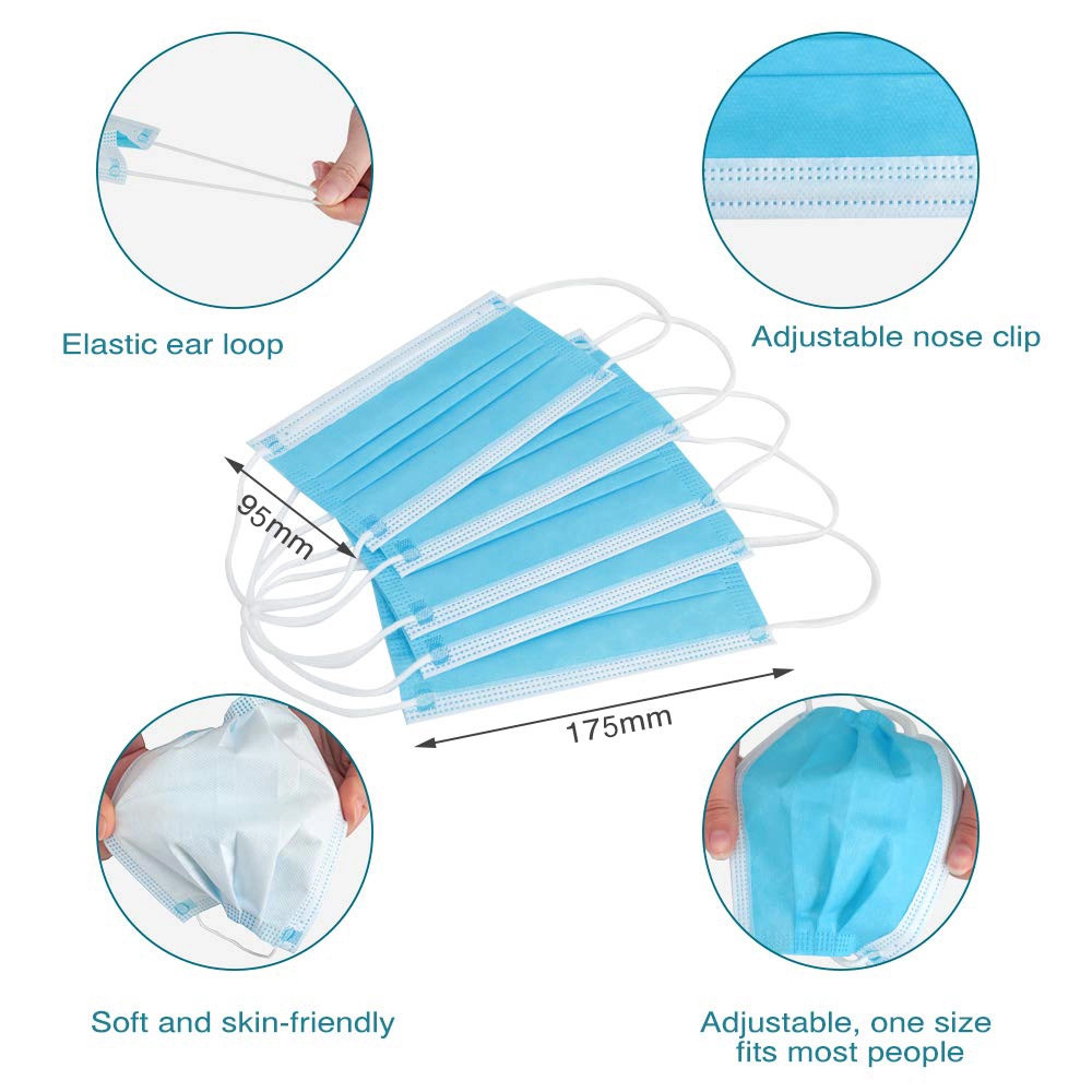 Professional 3 Layer Face Mask Soft Skin Friendly FDA CE Certificates