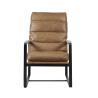 Buy cheap Light Brown Leather Upholstered Chair , Modern Leisure Chair Thick Steel Frame from wholesalers