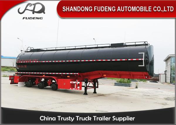 38000 Liters Deliver Crude Oil Tanker Trailer 3 Compartments With Mechanical Or