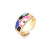 Buy cheap Multicolor Dripping Oil Rings Exquisite Gold Plated Wedding Rings OEM ODM from wholesalers