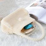 Dinner Pearl Hand Bags White Color 22.5cm×10.5cm×26.5cm for ladies