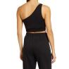 Buy cheap Factory Cotton Spandex Sexy Custom Logo One Shoulder Top Knitted Sleeveless Tank Tops from wholesalers