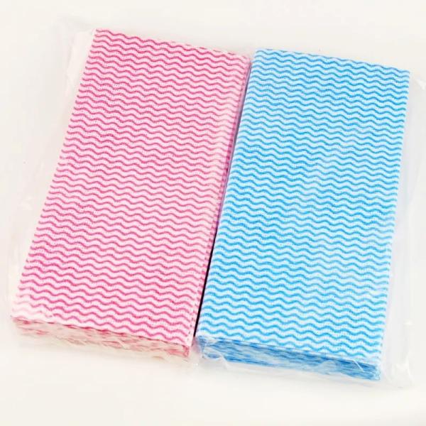 Buy cheap KILINE Spunlace Nonwoven Kitchen Wipes Disposable Multi Color Wavy Line Polyester Viscose Home Cleaning Wipes from wholesalers