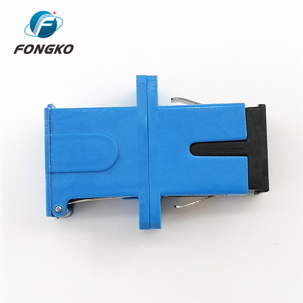 SC/UPC Blue Shell Simplex Adapter With Auto Shutter SM SC Fiber Optic Adapter
