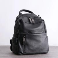 Buy cheap BSCI Womens Waterproof Backpacks 27cm 32cm Black Soft Leather Backpack product
