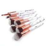 Marble Strip Color Facial Makeup Brushes 10piece For Traveling