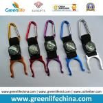 Muti-colors compass carabiner with lanyard keychain and metal hook holder