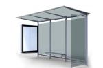 Good Light Transmission Portable Bus Shelters , H Shaped Stainless Steel Glass