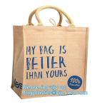 eco friendly small standard size foldable natural jute shopping bag handle