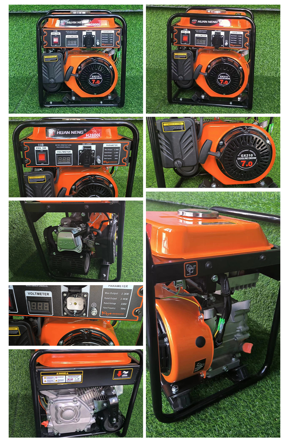 2200W Single Phase Electric Generator for Home 2kW Petrol Engine Generator