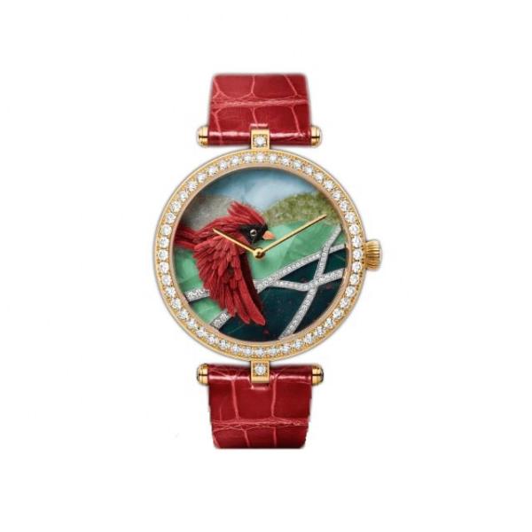 Buy cheap 3D Dial Leather Strap Wrist Watch 5ATM OEM Diamond Quartz Movement from wholesalers