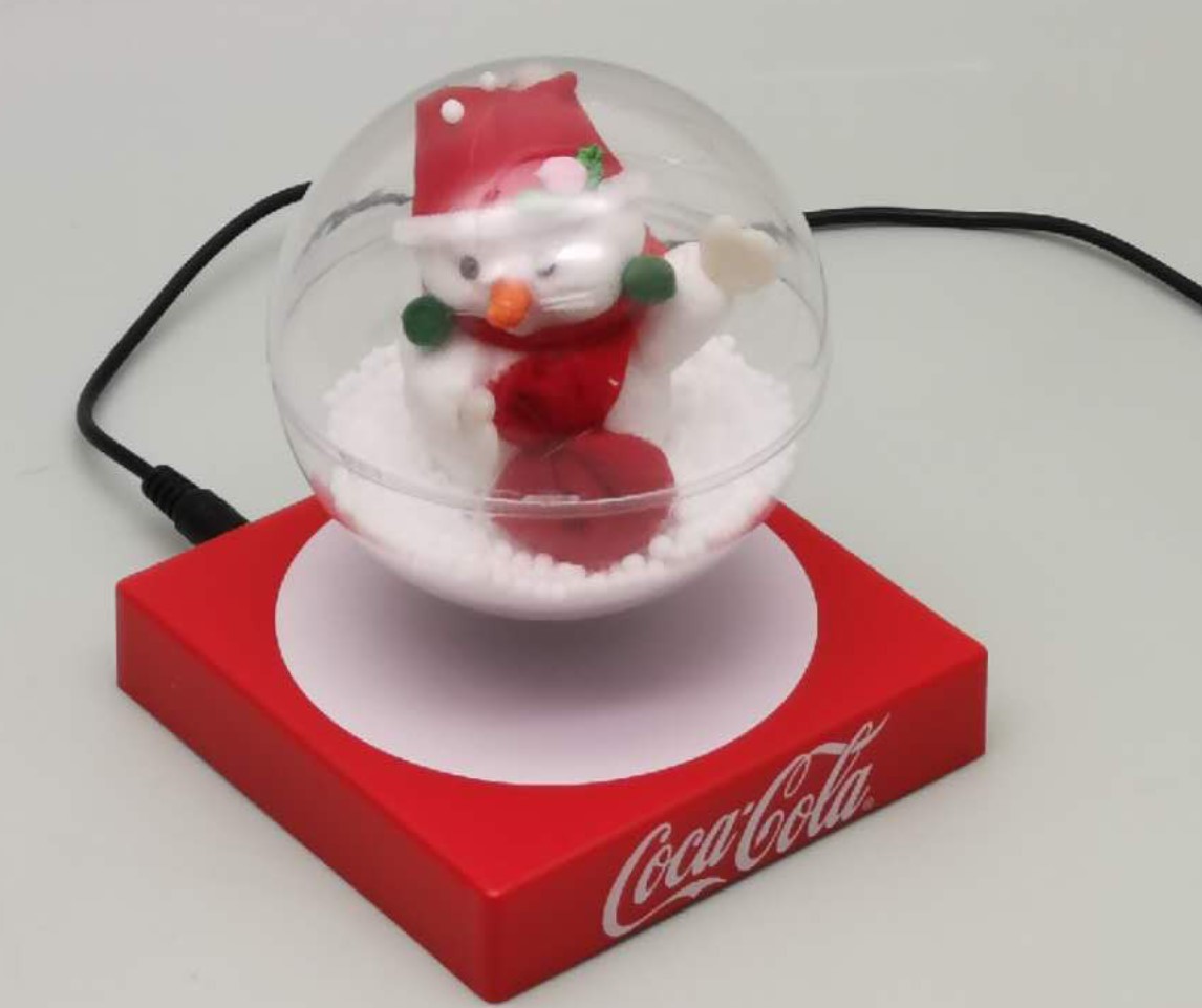 Customize magnetic floating levitating Christmas gift bear ornament toys display stands