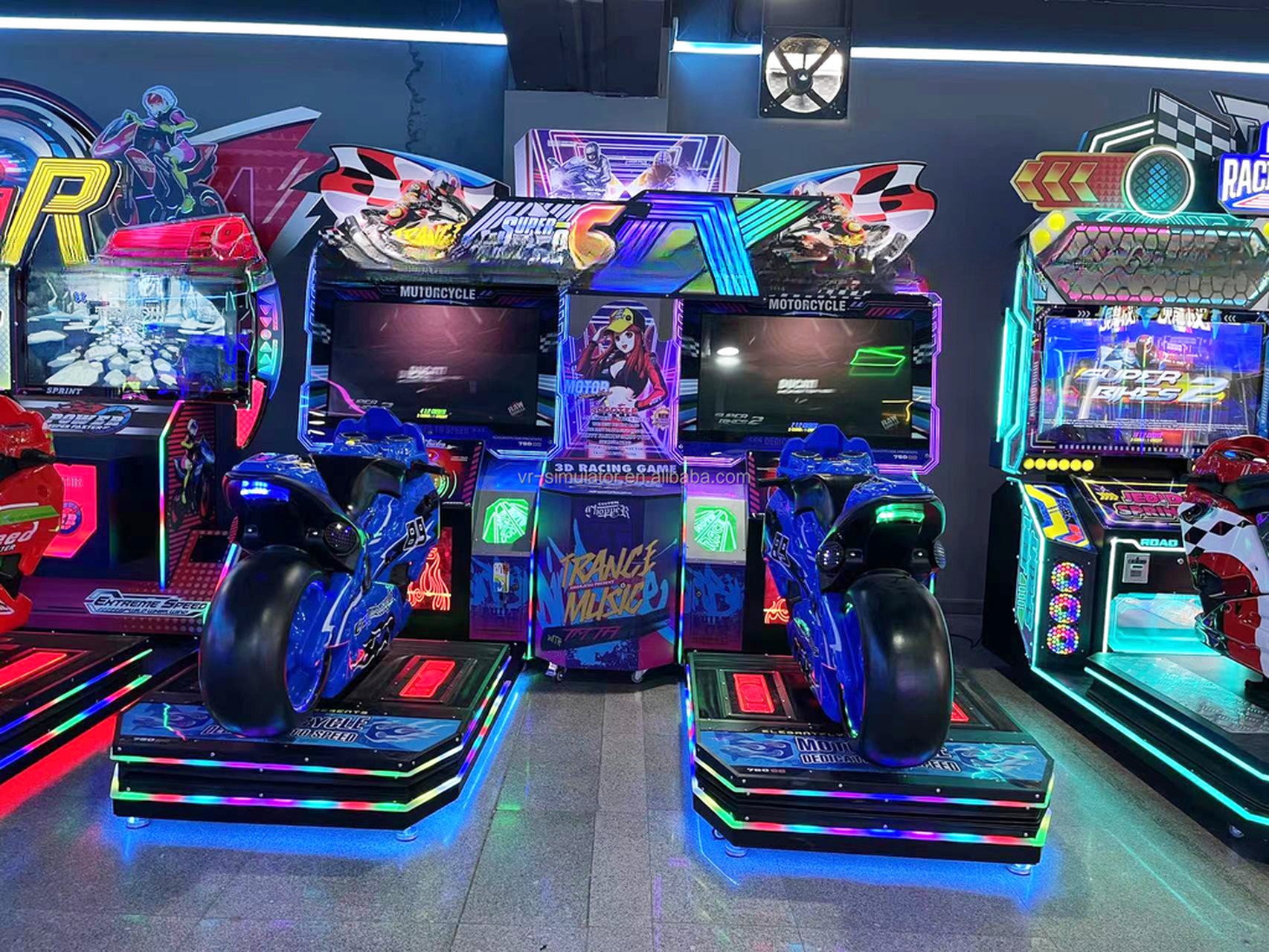 Coin Pusher HD 2 Player Racing Arcade Machine Motorbike Arcade Machiner 400W