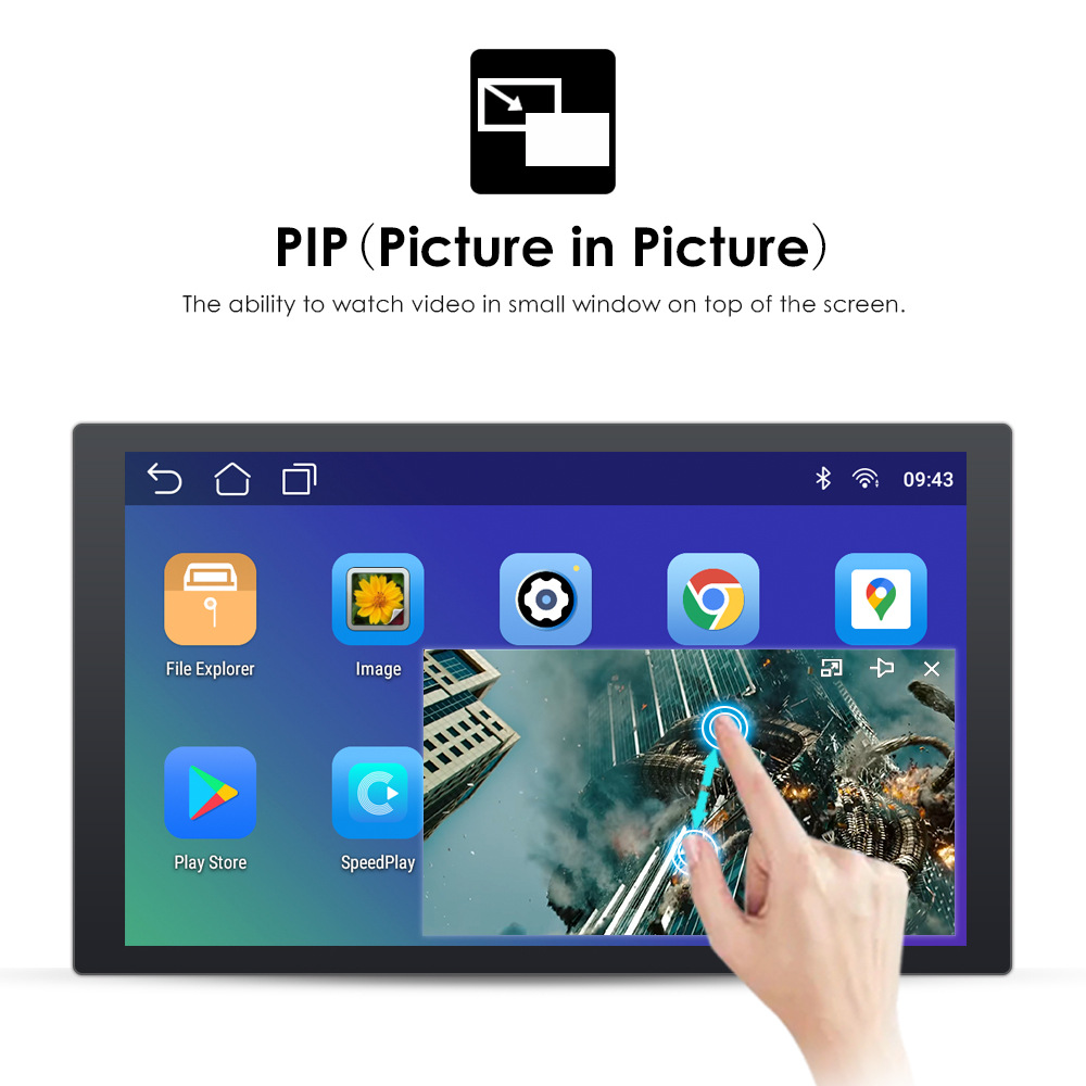 Universal 9 Inch Android Car Stereo with Built-in Wireless CarPlay and Touch Screen