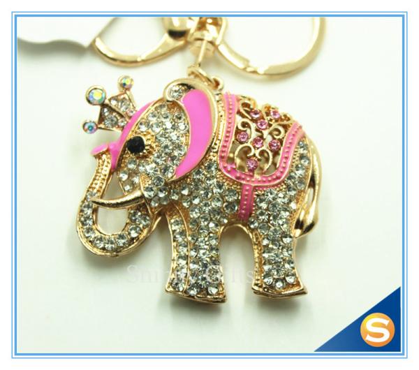 Buy cheap Rhinestone Elephant Keychain Animal Metal Key chain For Women Gift from wholesalers