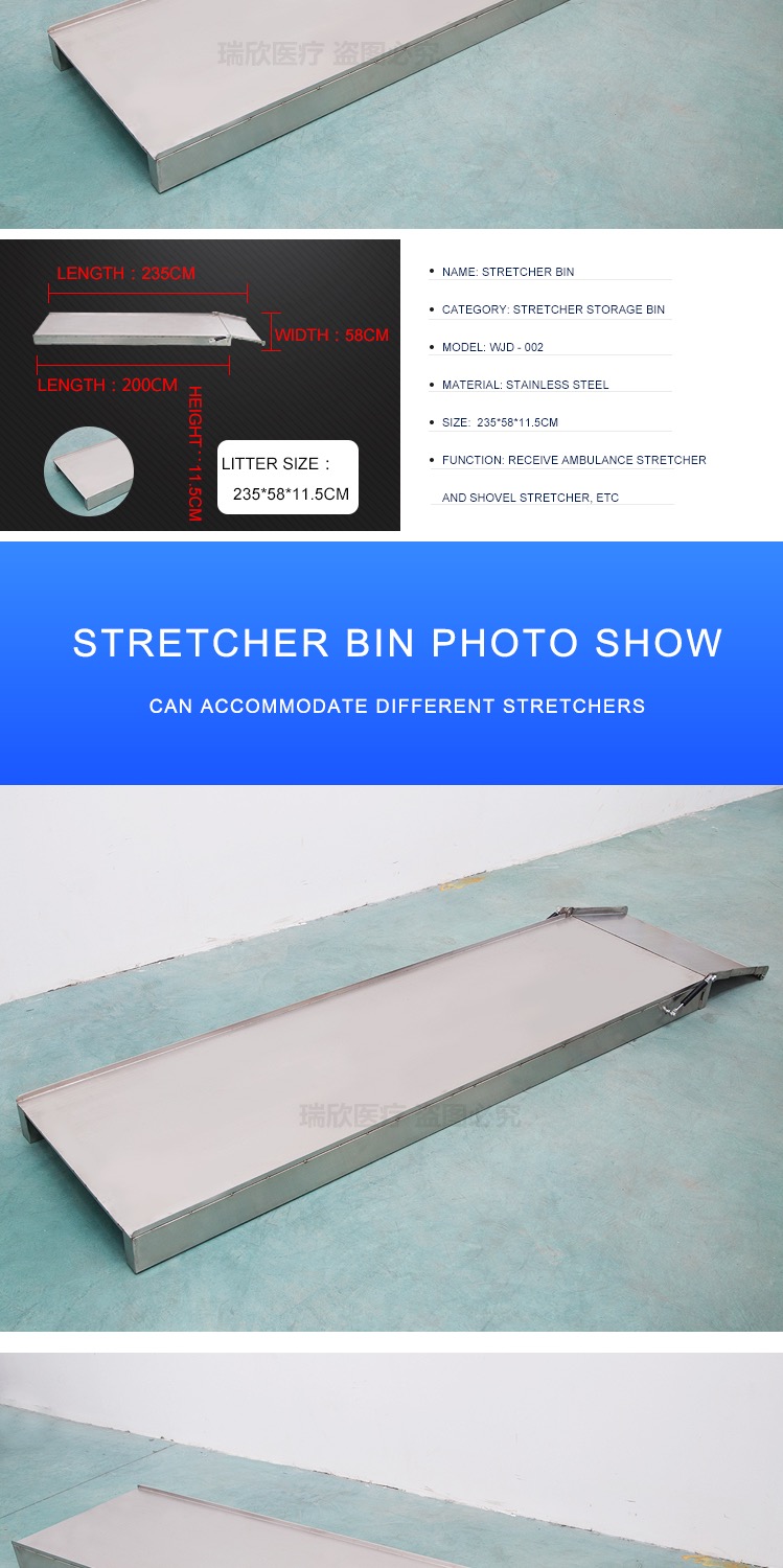 Emergency Rescue Durable Stainless Steel Ambulance Stretcher Base with CE Certificate