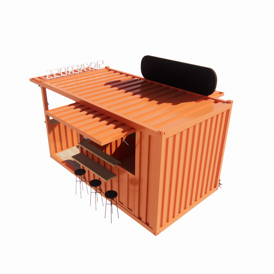 Aluminum Alloy Windows Popular 20FT Container Coffee Shop Container House for Restaurant