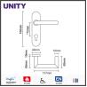 Buy cheap AISI304 stainless steel door handle for 72mm center mortice locks from wholesalers