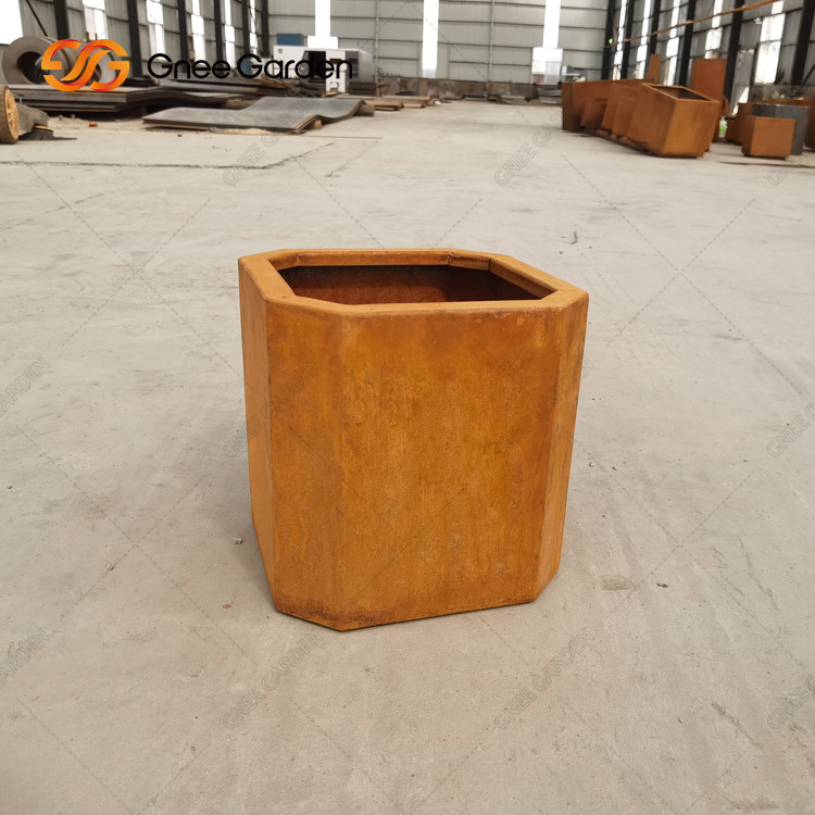 Factory Customize Corten Steel Garden Planting Box Large Flower Pots