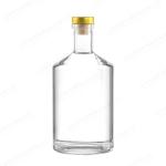 Bartop 700ml 750ml Clear Matte Black Glass Liquor Bottle for Nordic Gin Whiskey