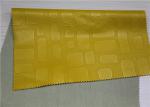 Embossed Pu Leather Fabric For Handbags 0.55 Mm Thickess Lemon Yellow