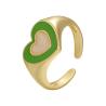 Buy cheap Summer Jewelry 14k Gold Plated Rings Open Adjustable Colorful Enamel Double Heart Chunky from wholesalers