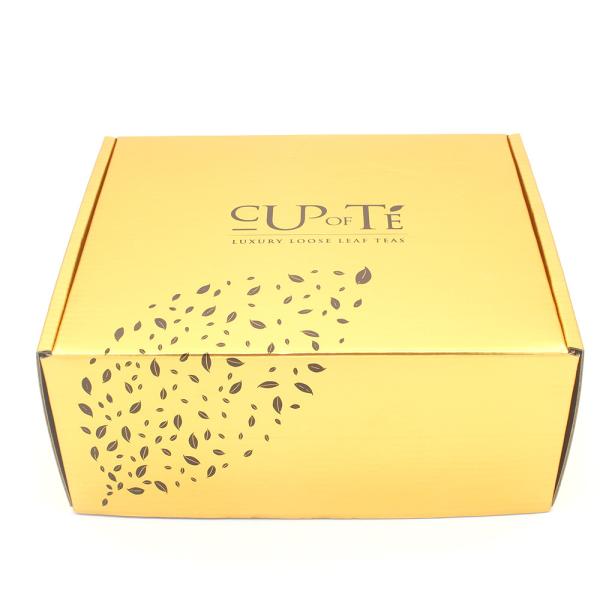 Custom printing Corrugated cardboard black and gold shipping box rose gold boxes packaging with logo