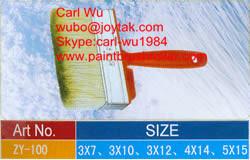 Buy cheap Natural bristle Chinese bristle synthetic mix shed fence ceiling wall paint brush wood plastic handle 3 inch WB-025 from wholesalers