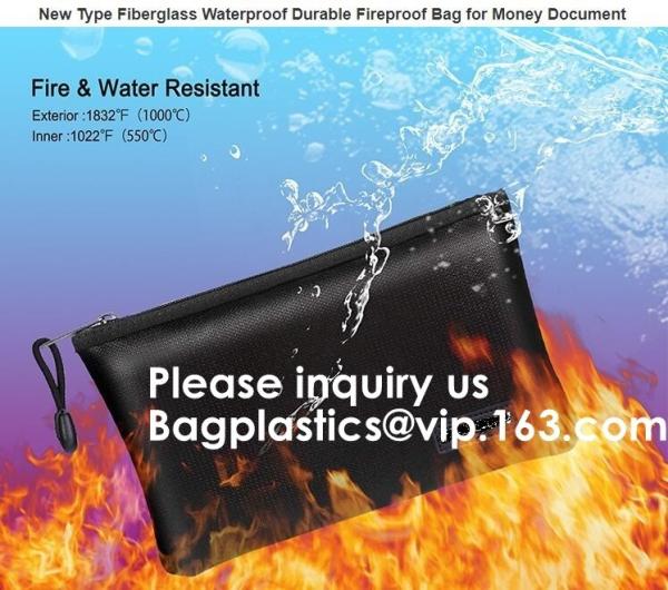 Buy cheap Double layer heat protection large fireproof document money pouch bags,Safety document bag / fire resistant document bag from wholesalers