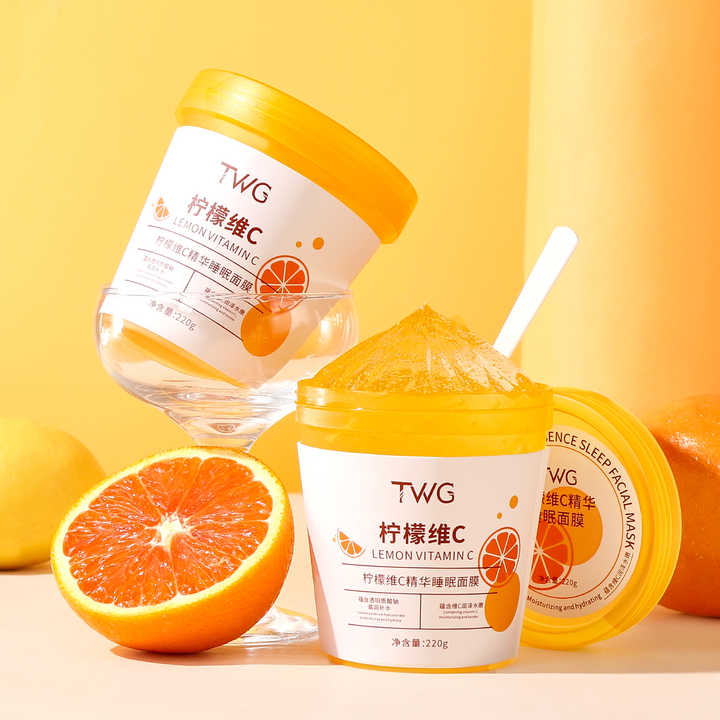 TWG Private Label Lemon Vitamin C Jelly Mask Sleeping Facial Mask With Spoon Hydrating Moisturizing Night Face Mask