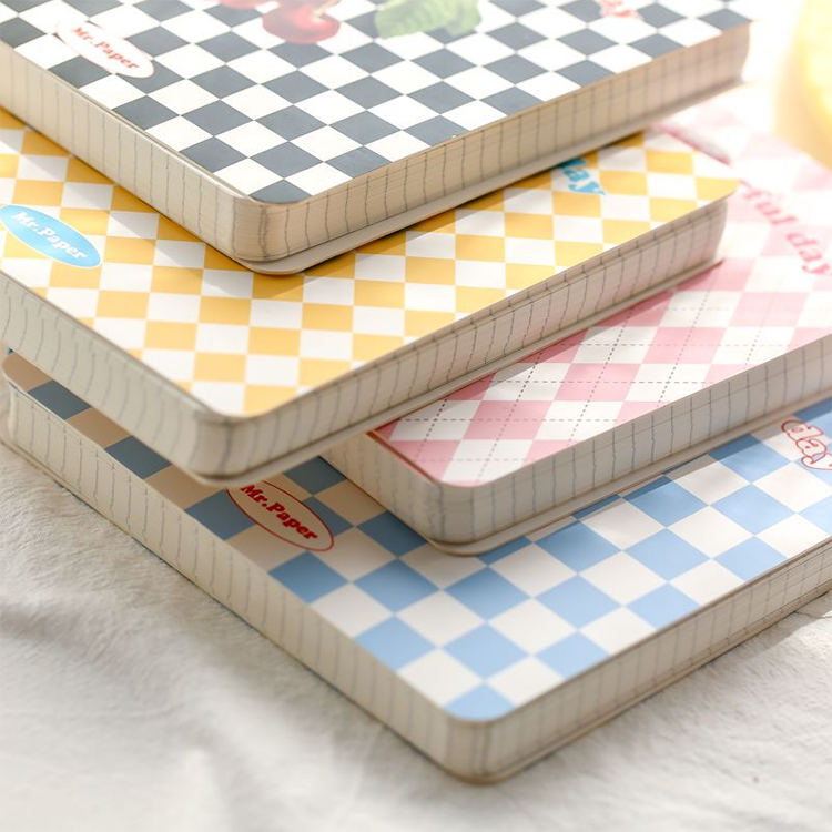 College Student Stationery Square Notebook with Blank Fruits Cover and 128 Inner Pages
