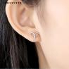 Buy cheap 7.7x9.5mm 1.1g Sterling Silver Heart Earrings Platinum Plated Silver Ear Drops from wholesalers