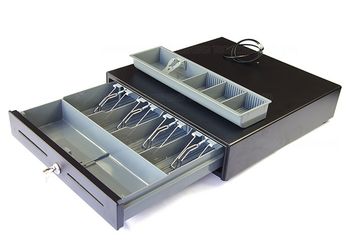 Ivory POS Cash Drawer Money Storage Box / Metal Cash Box With Lock 400C
