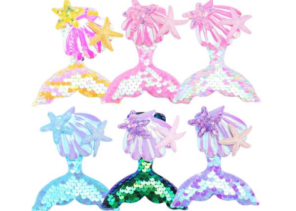 Buy cheap Cartoon mermaid tail Hairpin girl fresh hairpin Edge clip kids sequin bangs hairpin clip from wholesalers