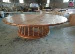 Rustic Wood Top Restaurant Dining Table , Roman Column Vintage Round Dining