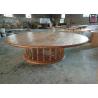 Buy cheap Rustic Wood Top Restaurant Dining Table , Roman Column Vintage Round Dining Table from wholesalers