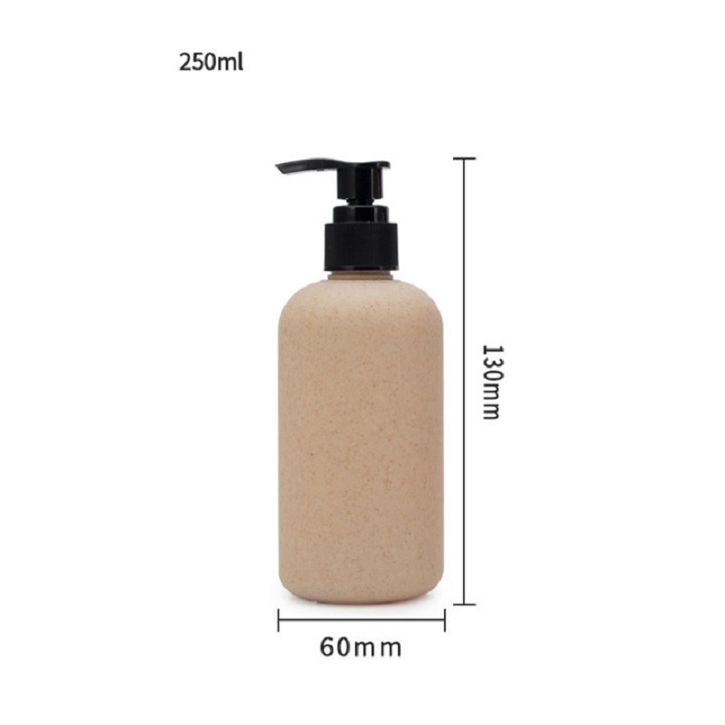 Biodegradable Wheat Straw Plastic Hotel Shampoo Bottles With Pump Dispenser 300ml