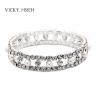 Buy cheap VICKY.HSIEH Silver Tone Glamour Crystal Rhinestone Wedding Bridal Social Stretch Bracelet with Faux Pearl from wholesalers