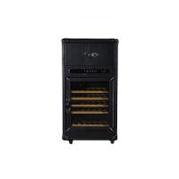 Buy cheap Black Color Wine Storage Cabinet Top Grain Vintage Scratches Genuine Leather product
