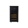 Buy cheap Black Color Wine Storage Cabinet Top Grain Vintage Scratches Genuine Leather Wheel Legs from wholesalers