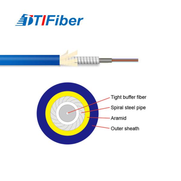 Buy cheap Simplex indoor Armored Fiber Optical Cable With LSZH High Strength Tensile from wholesalers