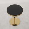 Buy cheap Living Room Small Stainless Steel End Table Side Table With Shiny Bright Gold Black Glass Top Metal Leg from wholesalers