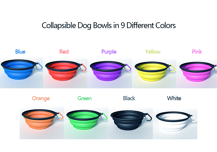 350ml 1000ml Foldable Dog Bowl TPE Silicone Collapsible Dog Bowl