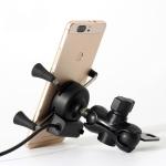 360Degree 2A Iphone 8 Plus Motorcycle Mount X Shape 90cm Cable