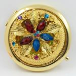 Shinny Gifts Gold Plating Metal Round Shape Cosmetic Mirror