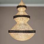 Top luxury Staircase Chandelier Lighting Large Home Decoration Crystal black